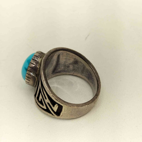 インディアンジュエリー INDIAN JEWELRY STERLING 刻印 ターコイズ デザイン リング メンズ  17号